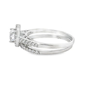 Bids.com Cubic Zirconia CZ SS Bridal Sterling Silver Rings