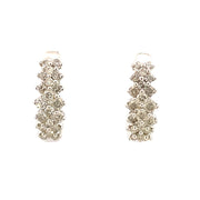 Bids.com 1.09ct Diamond Diamond Hoop Earrings 14KT White Gold Earrings