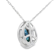 Bids.com .54ct Sapphire Diamond Fashion Pendants 10KT White Gold Pendants