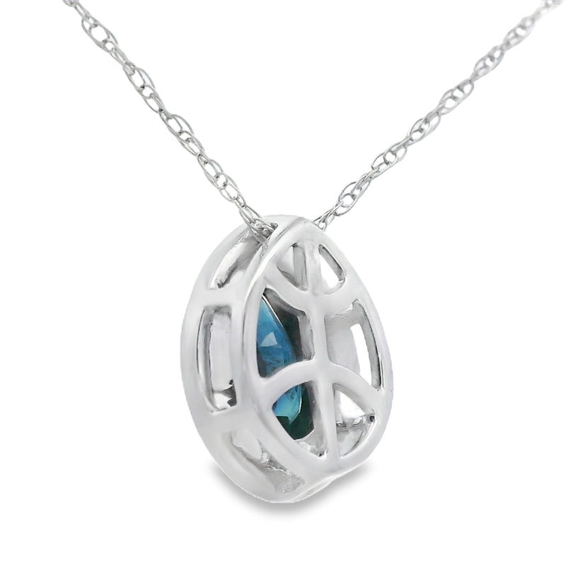 Bids.com .54ct Sapphire Diamond Fashion Pendants 10KT White Gold Pendants