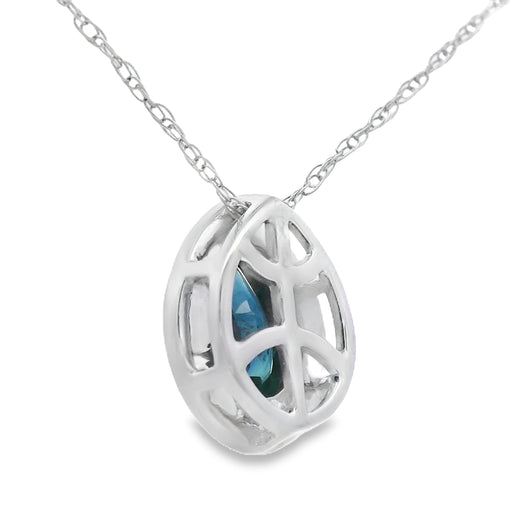 Bids.com .54ct Sapphire Diamond Fashion Pendants 10KT White Gold Pendants
