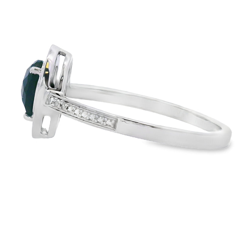 Bids.com .52ct Onyx Diamond Ring 10KT White Gold Rings