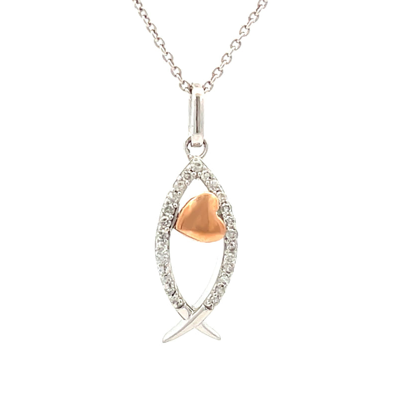 Bids.com .17ct Cross Religious Pendant Sterling Silver 10KT Gold Pendants