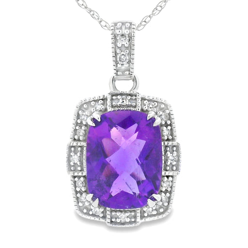 Bids.com Amethyst Diamond Fashion Pendants 10KT White Gold Pendants White Smoke 18