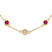 Bids.com .66ct Ruby Diamond Bracelet 14KT Yellow Gold Bracelets