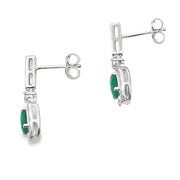 Bids.com Chalcedony Diamond Dangle Earrings 10KT White Gold Earrings White Smoke