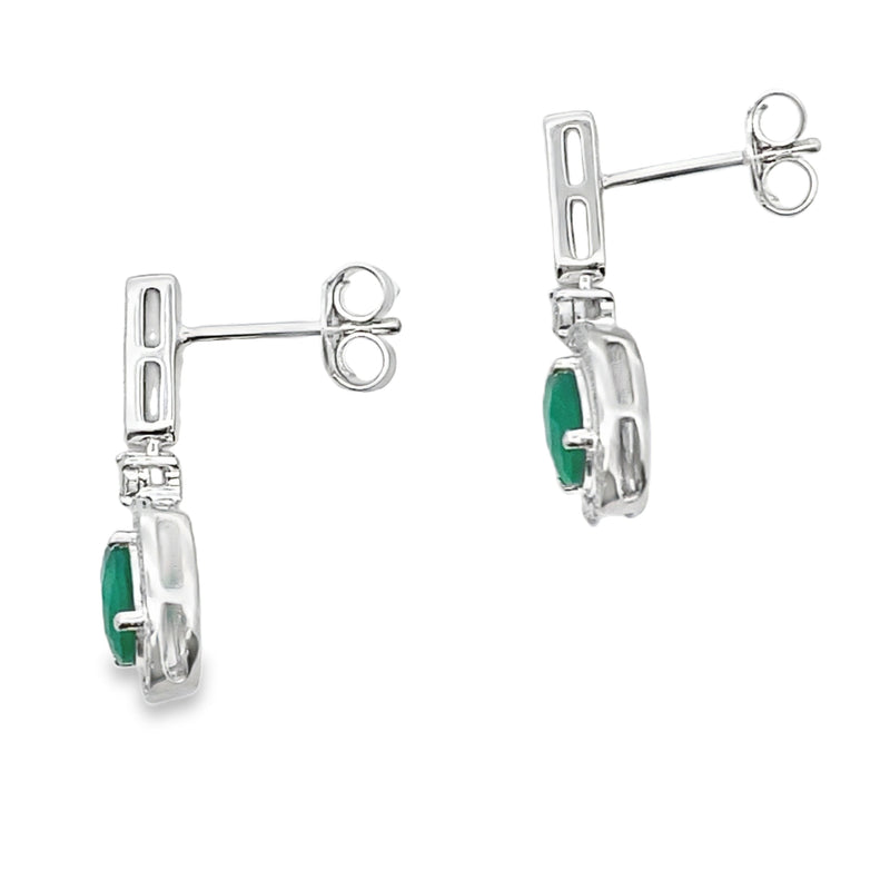 Bids.com Chalcedony Diamond Dangle Earrings 10KT White Gold Earrings White Smoke