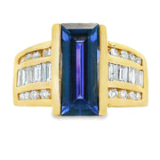 Bids.com .80ct Tanzanite Diamond Ring 18KT Yellow Gold Rings