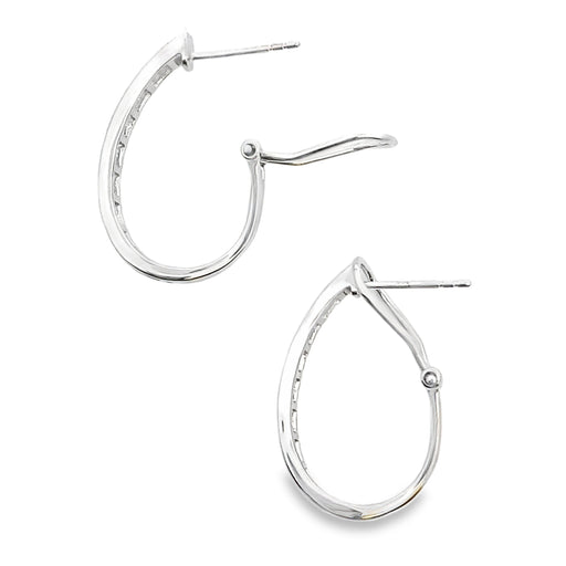 Bids.com 1.00ct Lab Grown Diamond Hoop Earrings 14KT White Gold Earrings