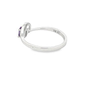 Bids.com .02ct Amethyst Diamond Ring 10KT White Gold Rings