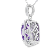 Bids.com Amethyst Diamond Fashion Pendants 10KT White Gold Pendants