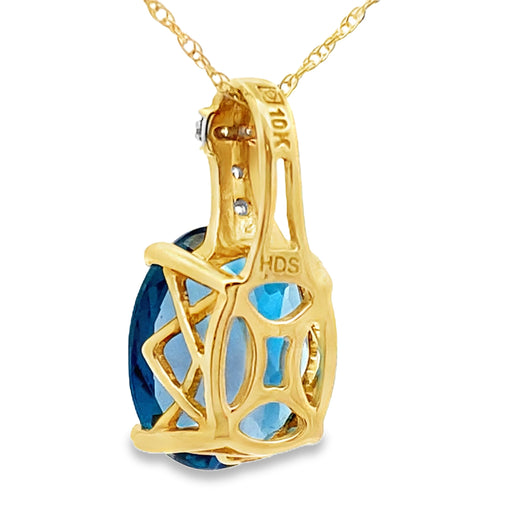 Bids.com London Blue Topaz Fashion Pendants 10KT Yellow Gold Pendants