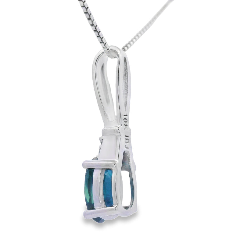 Bids.com .34ct Sapphire Diamond Fashion Pendants 10KT White Gold Pendants