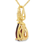 Bids.com 1.38ct Garnet Diamond Fashion Pendants 10KT Yellow Gold Pendants