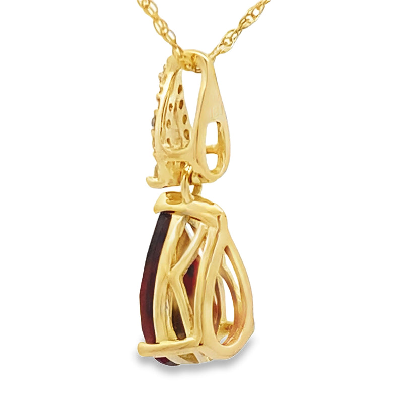 Bids.com 1.38ct Garnet Diamond Fashion Pendants 10KT Yellow Gold Pendants