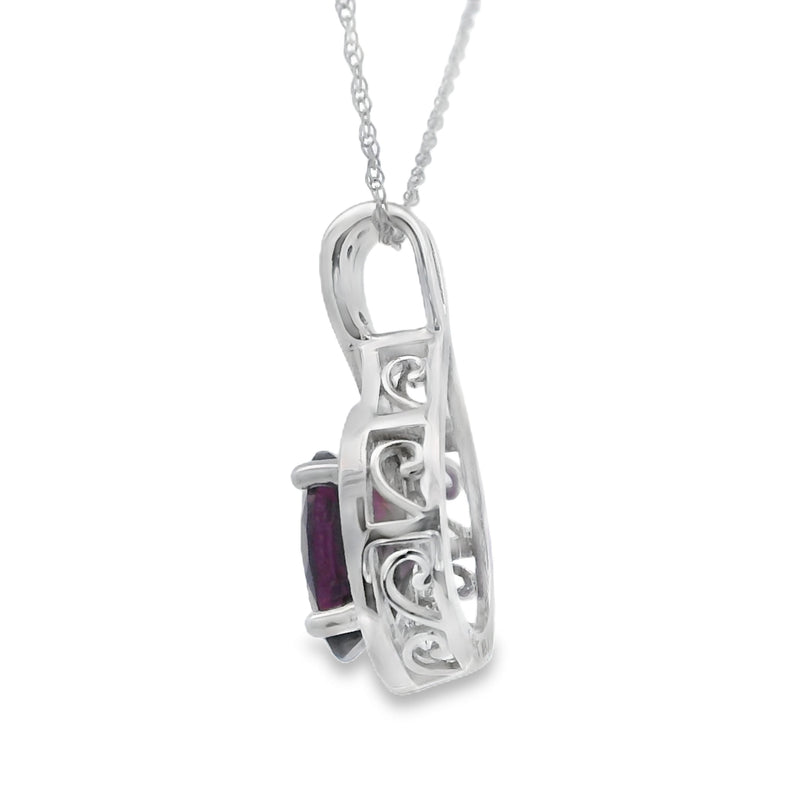 Bids.com 1.61ct Garnet Diamond Fashion Pendants 14KT White Gold Pendants