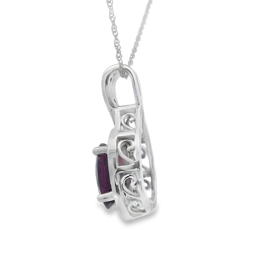 Bids.com 1.61ct Garnet Diamond Fashion Pendants 14KT White Gold Pendants