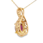 Bids.com 1.61ct Garnet Diamond Fashion Pendants 14KT Yellow Gold Pendants