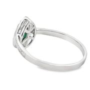 Bids.com .42ct Emerald Diamond Ring 10KT White Gold Rings
