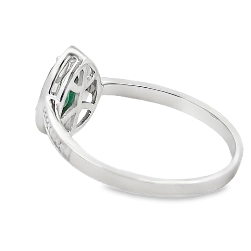 Bids.com .42ct Emerald Diamond Ring 10KT White Gold Rings