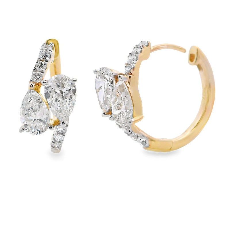 Bids.com 1.50ct Lab Grown Diamond Hoop Earrings 10KT Yellow Gold Earrings