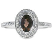 Bids.com .42ct Quartz Diamond Ring 10KT White Gold Rings