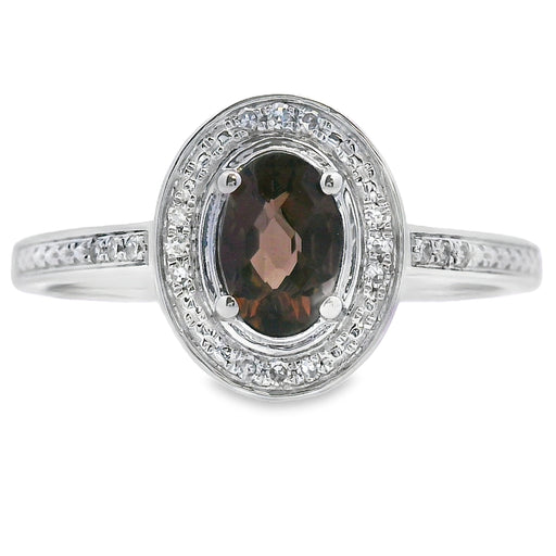 Bids.com .42ct Quartz Diamond Ring 10KT White Gold Rings