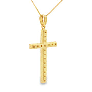Bids.com .25ct Diamond Cross Religious Pendant 14KT Yellow Gold Pendants