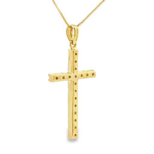 Bids.com .25ct Diamond Cross Religious Pendant 14KT Yellow Gold Pendants