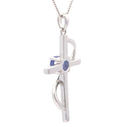 Bids.com .50ct Tanzanite Cross Religious Pendant Sterling Silver Pendants