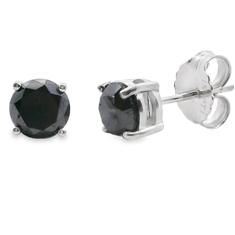 Bids.com 2.00ct Black Diamond Stud Earrings Sterling Silver Earrings