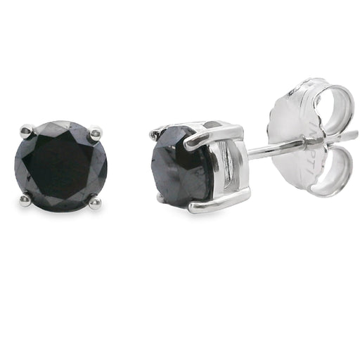 Bids.com 2.00ct Black Diamond Stud Earrings Sterling Silver Earrings White Smoke Default Title