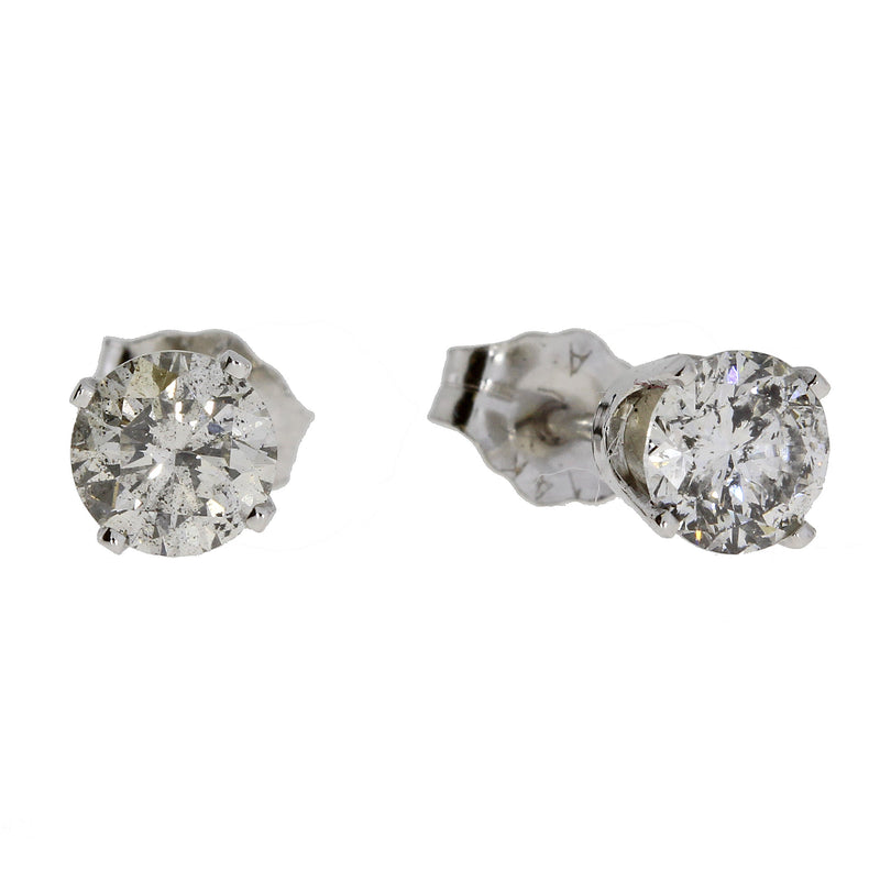 Bids.com 1.00ct Diamond Stud Earrings 14KT White Gold Earrings