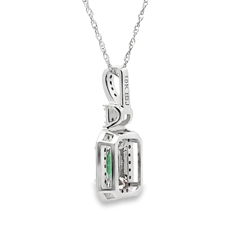 Bids.com .57ct Emerald Diamond Fashion Pendants 10KT White Gold Pendants