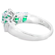 Bids.com .80ct Emerald Diamond Ring 10KT White Gold Rings