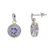 Bids.com Cubic Zirconium Dangle Earrings Sterling Silver Earrings