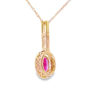 Bids.com .61ct Ruby Diamond Fashion Pendants 10KT Yellow Gold Pendants