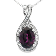 Bids.com 1.61ct Garnet Diamond Fashion Pendants 14KT White Gold Pendants