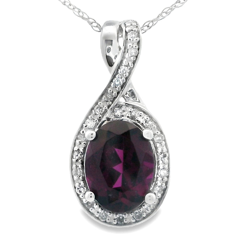 Bids.com 1.61ct Garnet Diamond Fashion Pendants 14KT White Gold Pendants