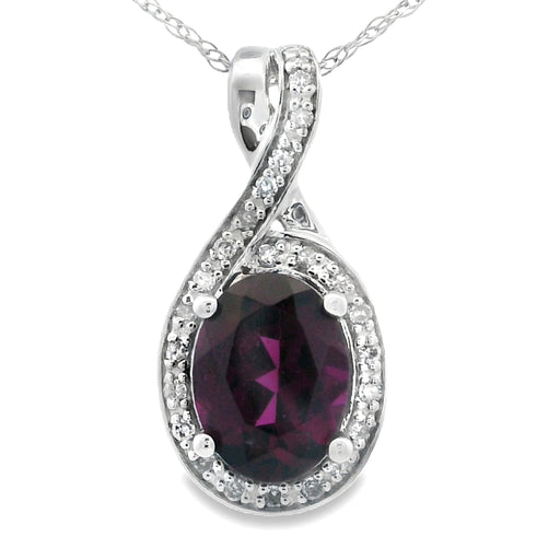 Bids.com 1.61ct Garnet Diamond Fashion Pendants 14KT White Gold Pendants