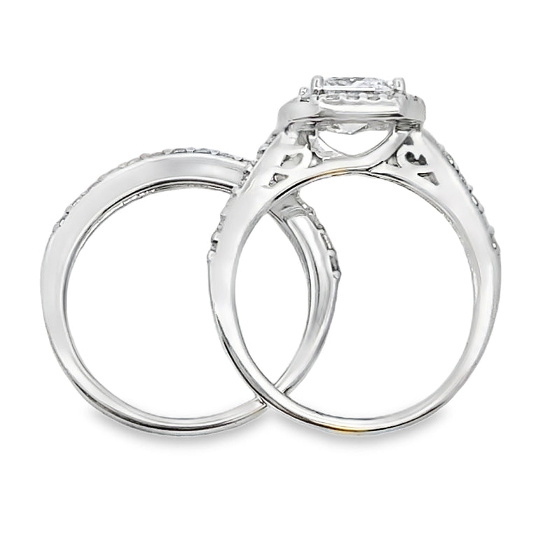 Bids.com Cubic Zirconia CZ SS Bridal Sterling Silver Rings