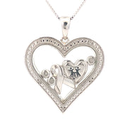 Bids.com .02ct Diamond Heart Love Pendant Sterling Silver Pendants