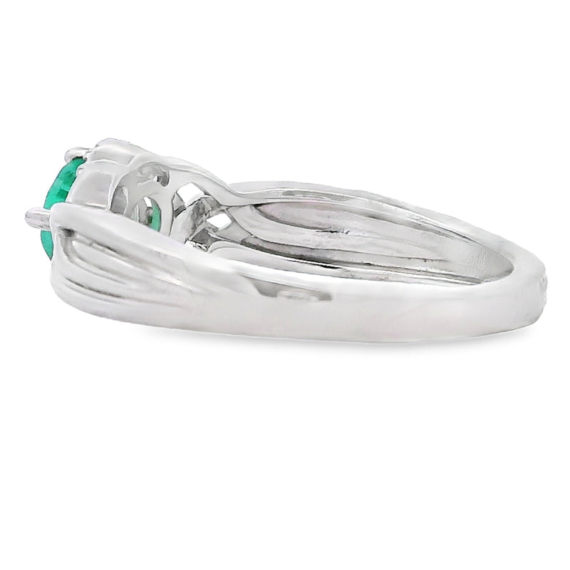 Bids.com .58ct Emerald Zircon Ring Sterling Silver Rings