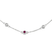 Bids.com .16ct Ruby Diamond Bracelet 14KT White Gold Bracelets