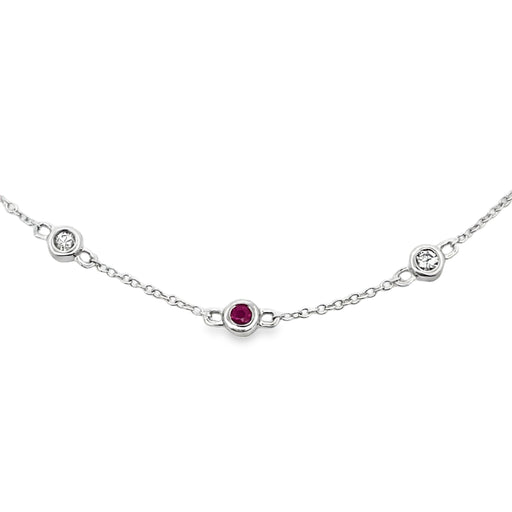 Bids.com .16ct Ruby Diamond Bracelet 14KT White Gold Bracelets