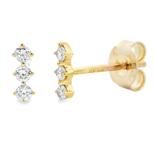 Bids.com .16ct Diamond Diamond Dangle Earrings 14KT Yellow Gold Earrings
