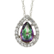 Bids.com Treated Topaz Diamond Fashion Pendants 14KT White Gold Pendants