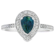Bids.com .54ct Sapphire Diamond Ring 10KT White Gold Rings