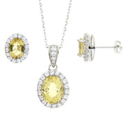 Bids.com Citrine Created Sapphire Jewelry sets Sterling Silver Jewelry Sets