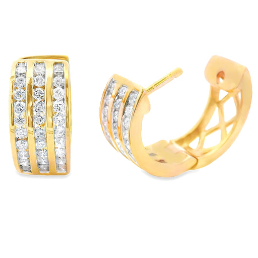 Bids.com .50ct Diamond Hoop Earrings 14KT Yellow Gold Earrings